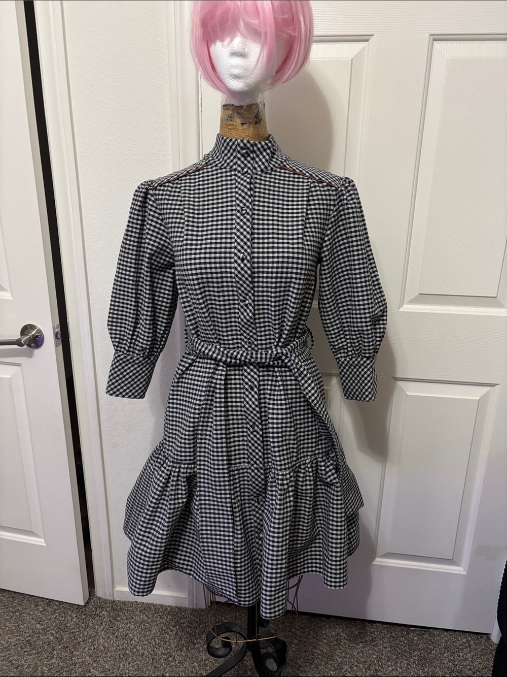 Christy Lynn gingham mini dress xs black summer western coastal cowgirl coquette